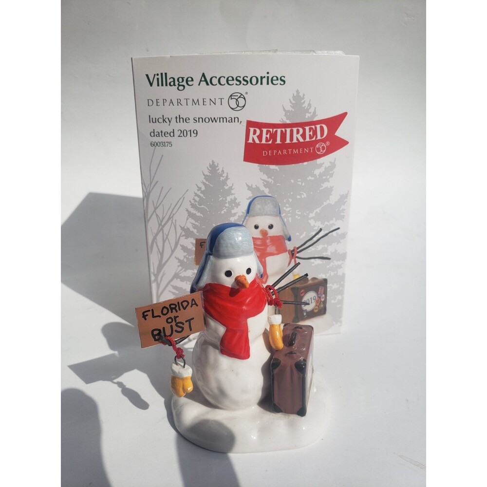 Department 56 Lucky The Snowman, Dated 2019 6003175-FLORIDA SNOWMAN - Picture 2 of 10